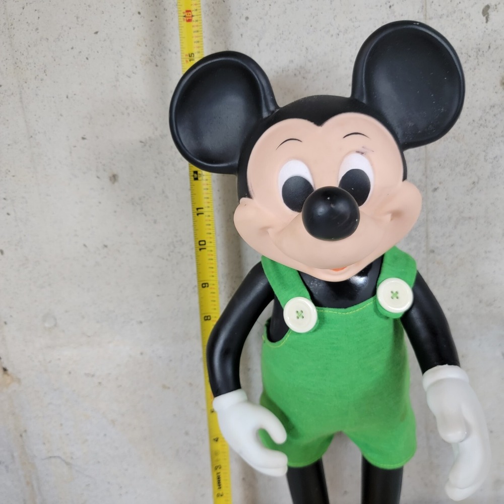 Vintage Rare 1977 Walt Disney Mickey Mouse Remco Toys Vinyl 15" Figure Overalls - Picture 12 of 16